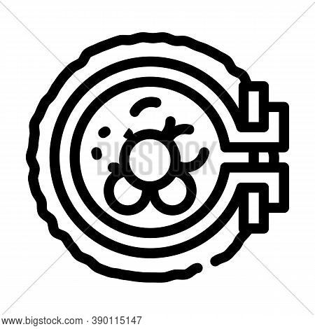 Embroidering Flower In Embroidery Hoop Line Icon Vector Illustration