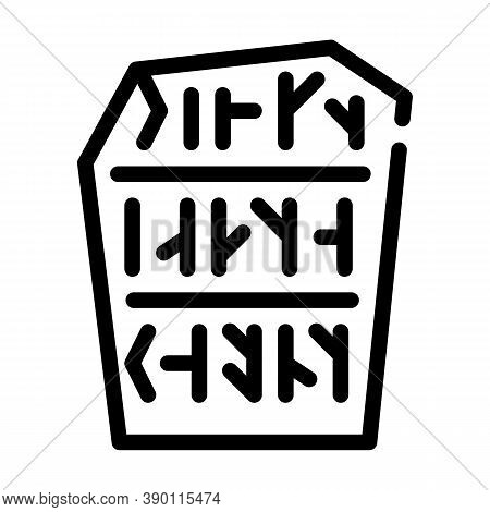 Runestone Stone Line Icon Vector Black Illustration