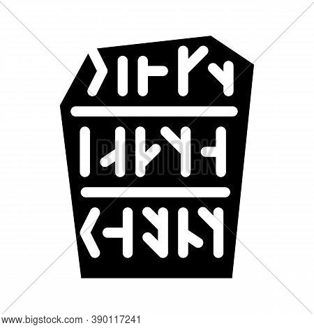 Runestone Stone Glyph Icon Vector Black Illustration