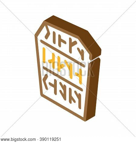 Runestone Stone Isometric Icon Vector Sign Illustration