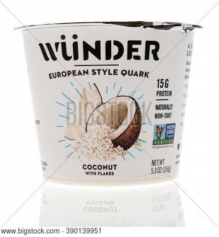 Winneconne, Wi - 16 October 2020:  A Package Of Wunder European Style Quark Yogurt On An Isolated Ba