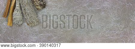 Four Different Smudge Sticks Background Banner - Rustic Background With Copy Space For Smudging Text