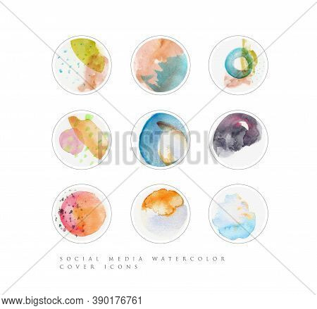 Set Of Colorful Socia Media Stories Highlights Cover Icons