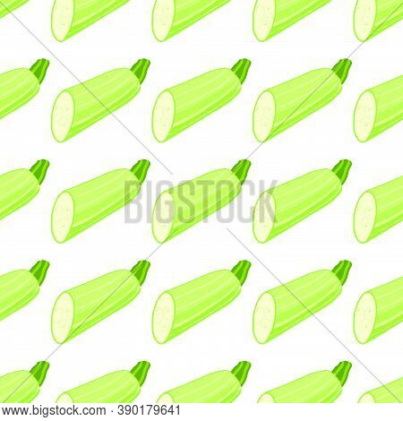 Illustration On Theme Of Bright Pattern Zucchini, Vegetable Squash For Seal. Vegetable Pattern Consi