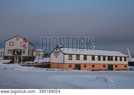Hornafjordur Iceland - March 5. 2020: The Visitor Center Of Vatnajokull National Park And Restaurant
