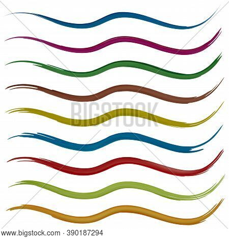 A Selection Of Colored Watercolor Vector Brushes