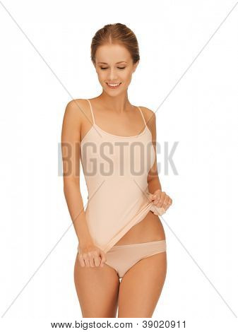 Bild der schönen Frau in Baumwolle undrewear