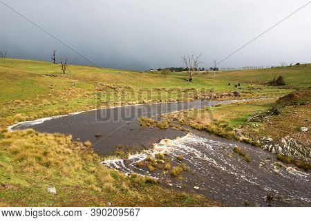 Mianga Creek After Recent Heavy Rainfall, Near Laggan, Nsw, Australia