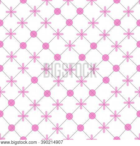 Circle Cross Simlpe Seamless Pattern On White Background