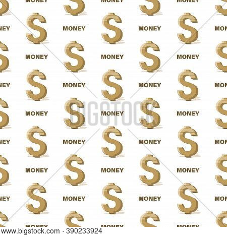 Dollar Sign. Vector Money Background. Dollar Seamless Pattern On White Background. Business Concept