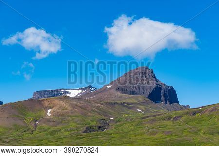 Dyrfjoll Mountains In Borgarfjordur Eystri In Iceland