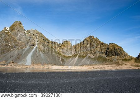 Mountain Eystrahorn In East Iceland On A Sunny Day