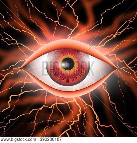 Abstract Symbol Of All-seeing Eye On Dark For Decoration T-shirt
