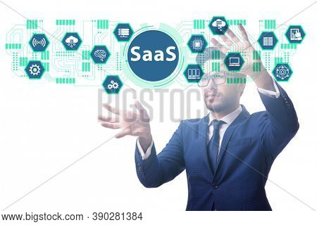 Software as a service - SaaS concept with businessman