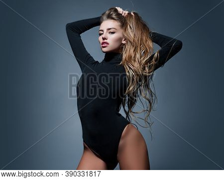 Sexy Woman. Sensual Girl With Perfect Long Hair. Beautiful And Young Woman