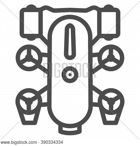 Underwater Robot Line Icon, Robotization Concept, Underwater Vehicle Sign On White Background, Auton
