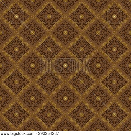 Modern Motifs Design On Jepara Batik With Smooth Dark Brown Color Concept.