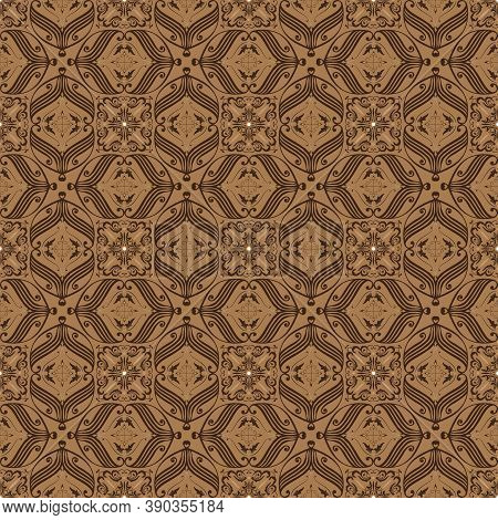 Unique Motifs Design On Parang Batik With Smooth Brown Color Concept.