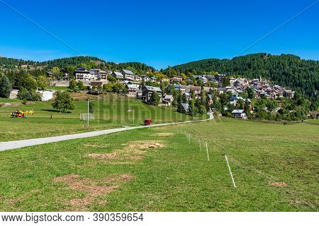 Panoramic View Of The Mercantour National Park Near Valberg, French Alps, France In Europe