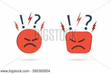 Angry And Hate Icon. Difficult, Bad Customer. Negative Opinion And Experience From Client. Unhappy M