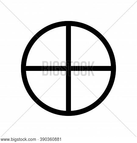 Earth Planet Symbol. Vector Sign. Astrological Calendar. Zodiacal Black And White Horoscope. Outline