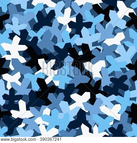 Camouflage Pattern Background. Classic Clothing Style Masking Camo Repeat Print