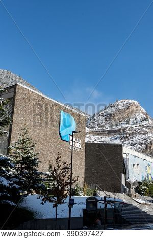 Canillo, Andorra : 2019 February 01 : Snowy Sunrise In The Town Of Canillo In Winter. Canillo, Andor
