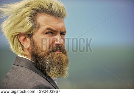 Business Failure. Serious Face. Being Brutal Outwardly. Personal Crisis Concept. Sadness And Problem