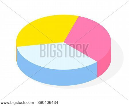 Colorful Vector 3d Pie Diagram, Pie Chart. Isometric Infographics. Financial Strategy. Visual Presen