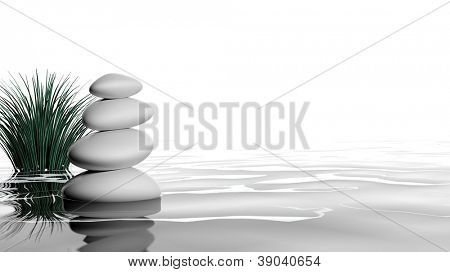 Piedras Zen en el agua