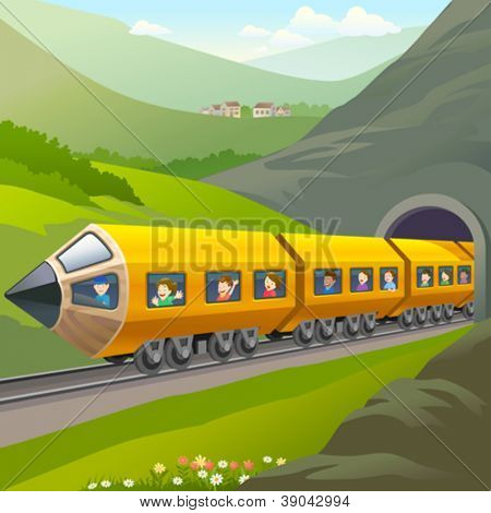 Kids Taking A Train Ride