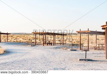 Kgalagadi Transfrontier Park, South Africa - June 05, 2012: The Picnic Area At Auchterlonie In The K