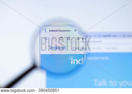 New York, Usa - 29 September 2020: Indeedassessments.com Indeed Assessments Company Website With Log