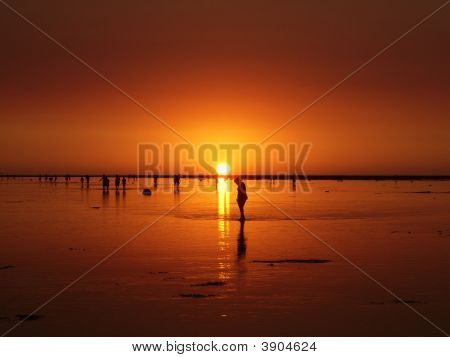 Orange solnedgang
