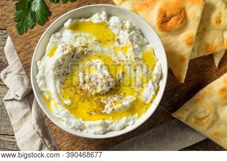 Homemade Yogurt Labneh Cheese Dip