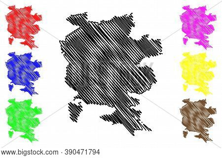 Londrina City (federative Republic Of Brazil, Parana State) Map Vector Illustration, Scribble Sketch