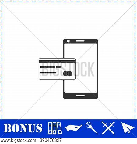 Mobile Payment Icon Flat. Simple Vector Symbol And Bonus Icon
