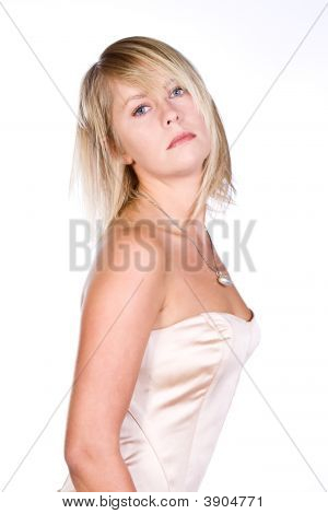 Blonde pige i overdelen