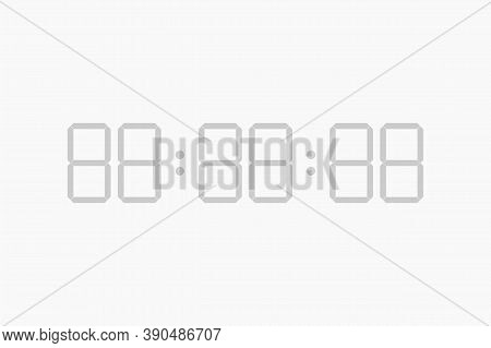 Digital Timer Template. Display Of Time With Counter Hours And Minutes Modern Second Alarm Panel Wit