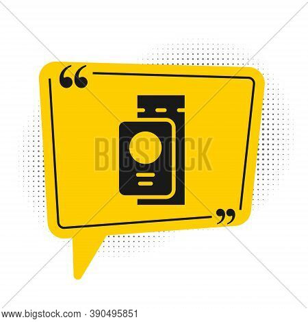 Black Passport With Ticket Icon Isolated On White Background. Identification Document. Concept Trave