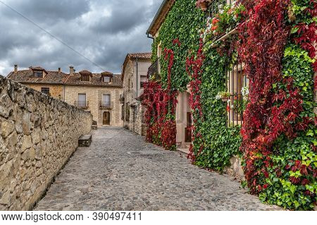 Medieval Streets Of The Town Of Pedraza One Of The Most Beautiful In Spain In The Province Of Segovi