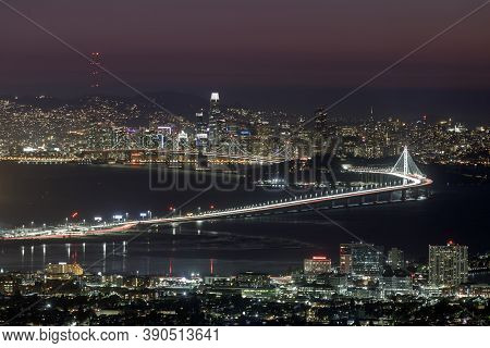 Panoramic Views Of San Francisco And Berkeley Via Grizzly Peak In Berkeley Hills.