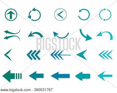 Collection Of Arrow Symbols, Cursor Shapes, Direction Pointers For Website Interface. Mouse Click. C