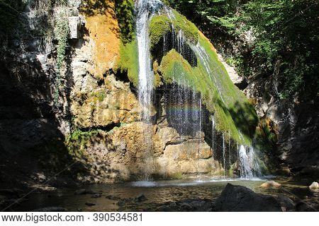 Beautiful Waterfall Jur Jur And Rainbow In The Crimea