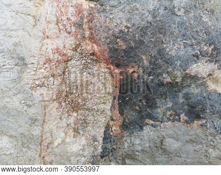 Natural Black Slate Stone Background Pattern, Surface Rough Texture Rock Material Nature, Top View C