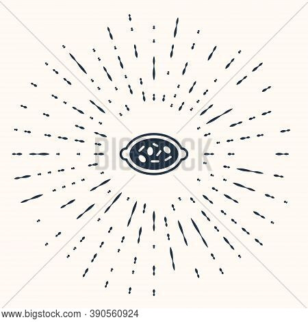 Grey Kheer In A Bowl Icon Isolated On Beige Background. Traditional Indian Food. Abstract Circle Ran