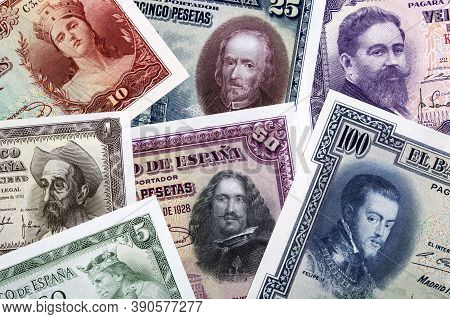 Old Spanish Peseta, A Business Background With Money