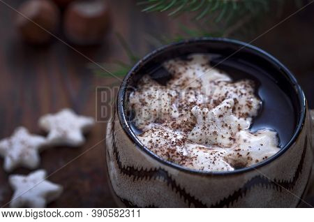 New Year. Sweet Gingerbread Cookies. Hot Cocoa With Marshmallows.