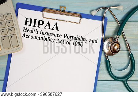Documents With Hipaa The Health Insurance Portability And Accountability Act Of 1996 On The Heading