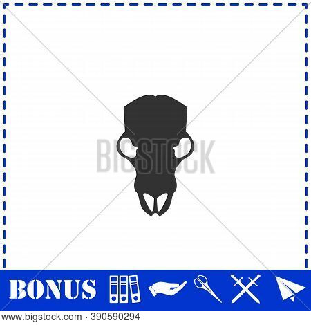 Cow Skull Icon Flat. Simple Vector Symbol And Bonus Icon